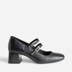 Babies noir cuir à fines brides