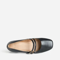 Babies noir double bride à talon