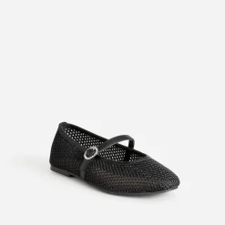 Babies noire résille tressée boucle strass