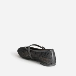 Babies noire résille tressée boucle strass