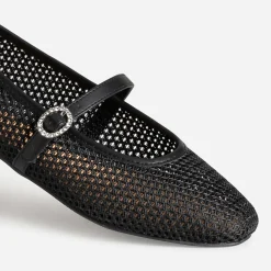 Babies noire résille tressée boucle strass