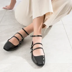 Babies noire vernie à triple bride