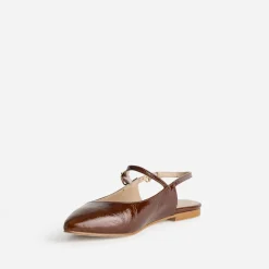 Babies slingback cognac cuir bout pointu