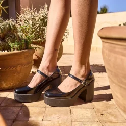 Babies TEXTO noire vernie à plateforme