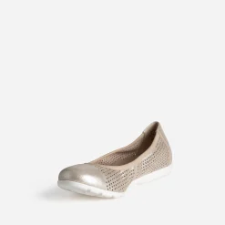 Ballerine CAPRICE dorée élastiquée cuir ajouré