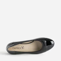 Ballerine CAPRICE noir cuir bout et talon vernis