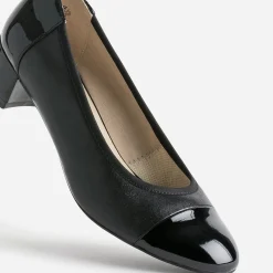 Ballerine CAPRICE noir cuir bout et talon vernis