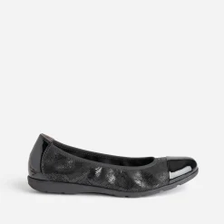 Ballerine CAPRICE noire élastiquée à bout verni