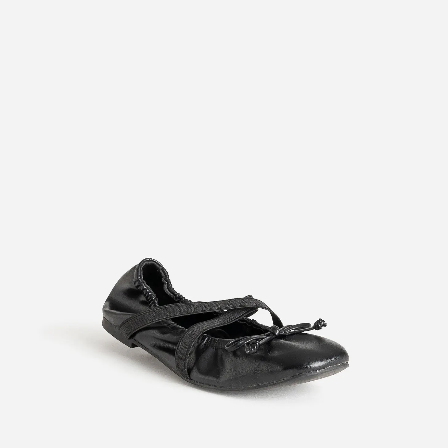 Ballerine noire élastiquée brides croisées