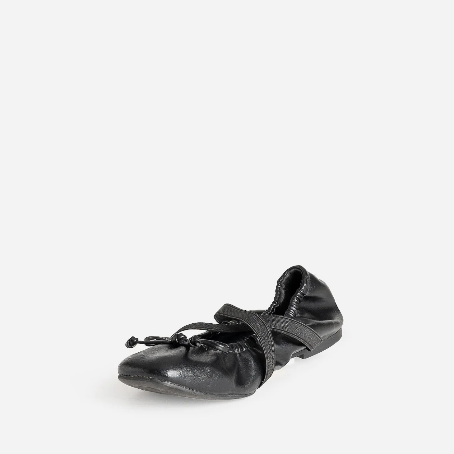 Ballerine noire élastiquée brides croisées