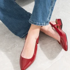 Ballerine slingback rouge vernie