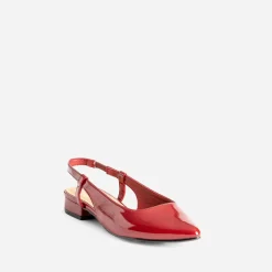 Ballerine slingback rouge vernie