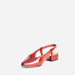 Ballerine slingback rouge vernie