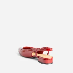 Ballerine slingback rouge vernie