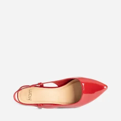 Ballerine slingback rouge vernie