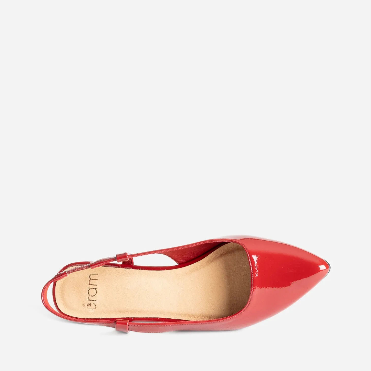 Ballerine slingback rouge vernie