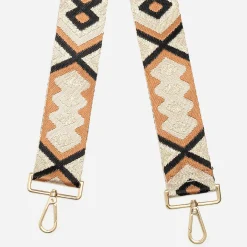 Bandoulière amovible beige ethno-chic pour sac