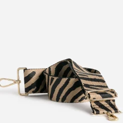 Bandoulière amovible TEXTO noire à motif zèbre