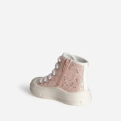 Basket BUGGY rose toile pailletée