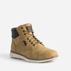 Basket jaune ocre et marron