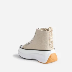 Basket KAPORAL beige doré à plateforme