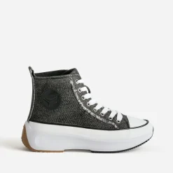 Basket KAPORAL grise denim strassé à plateforme