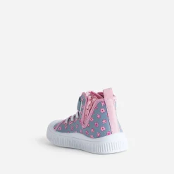 Basket PAT PATROUILLE bleue toile fleurie