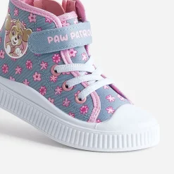 Basket PAT PATROUILLE bleue toile fleurie