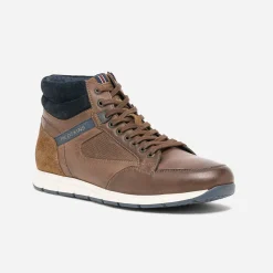 Basket REDSKINS marron en cuir