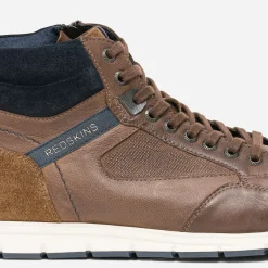 Basket REDSKINS marron en cuir