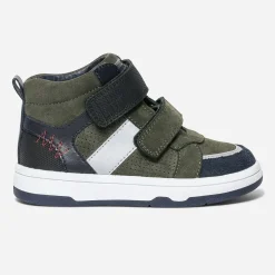 Baskets BUGGY kaki à double scratchs