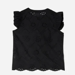 Blouse TEXTO noire broderies anglaises