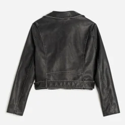 Blouson TEXTO noir esprit motard