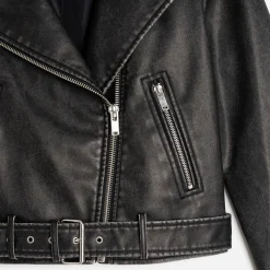 Blouson TEXTO noir esprit motard