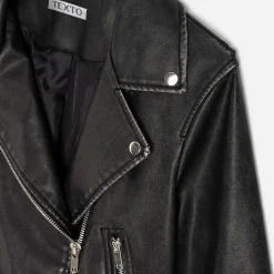 Blouson TEXTO noir esprit motard