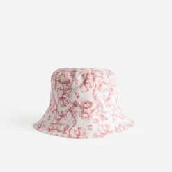 Bob écru motif fleurs roses