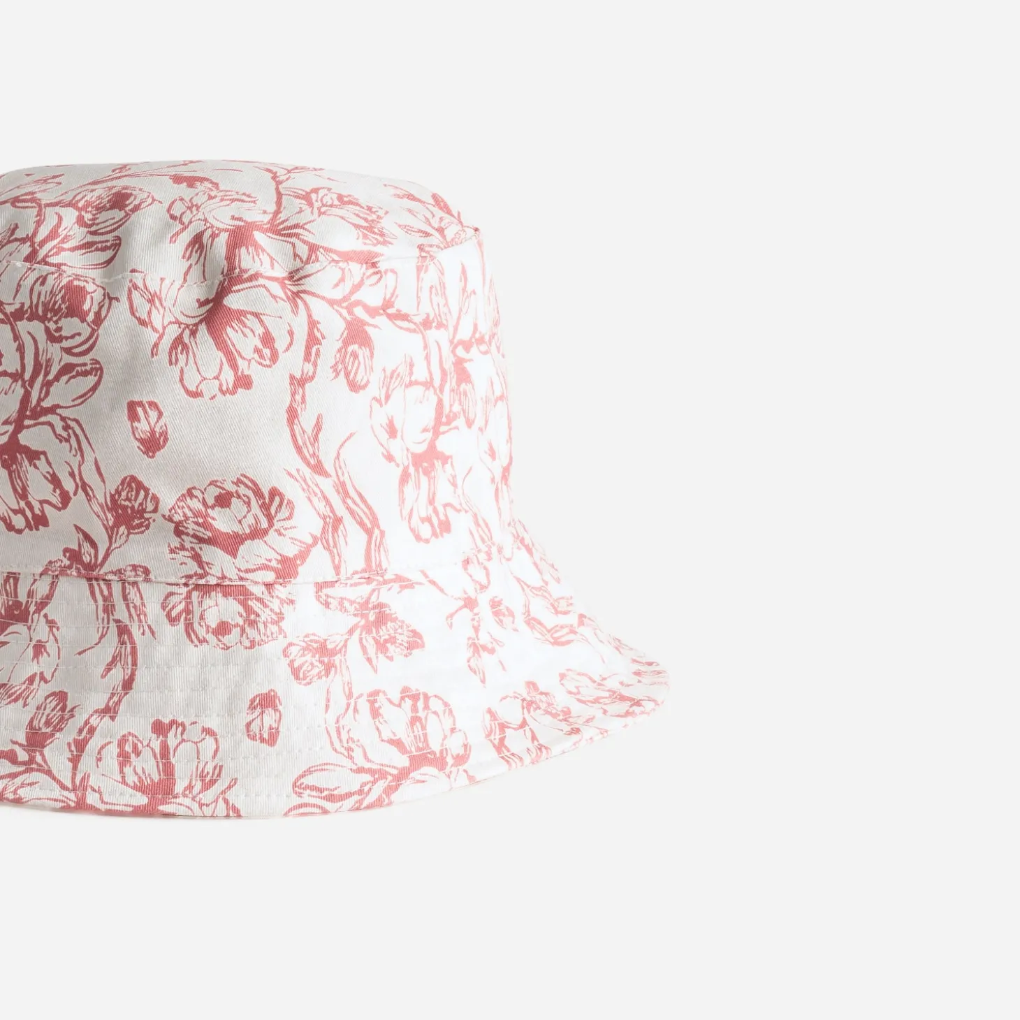 Bob écru motif fleurs roses