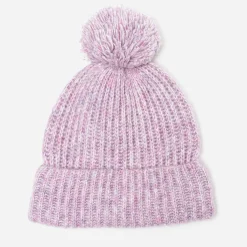 Bonnet parme tricot à pompon