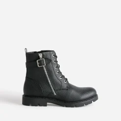 Boots à lacet BUGGY noir avec zip côté