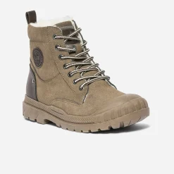 Boots à lacet BUGGY taupe suédé et fourré