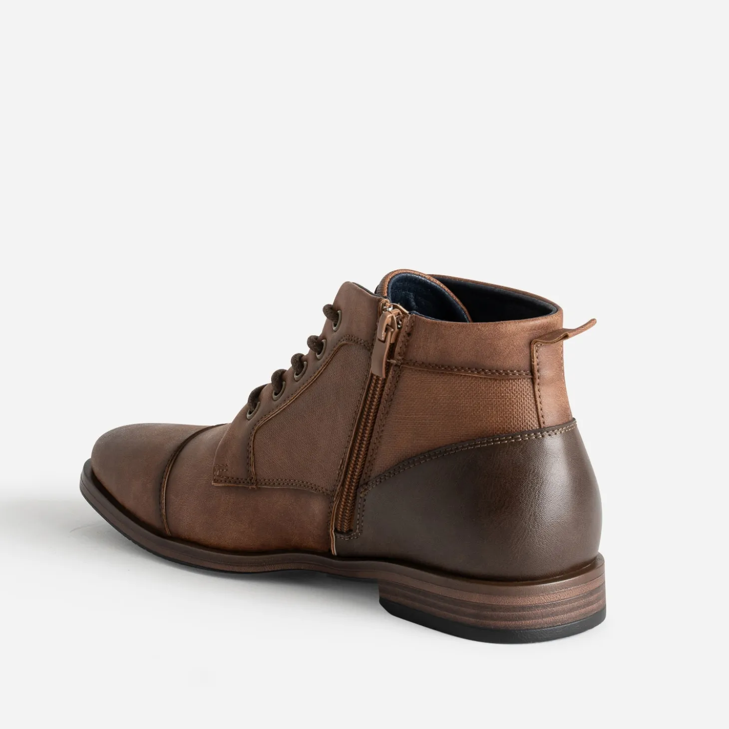 Boots à lacet camel bout droit