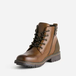 Boots à lacet cognac