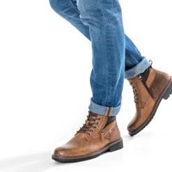 Boots à lacet cognac avec zip