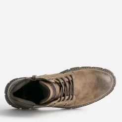 Boots à lacet marron à semelle crantée