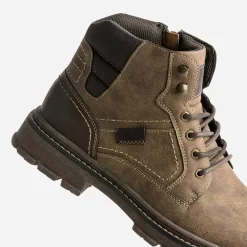 Boots à lacet marron à semelle crantée