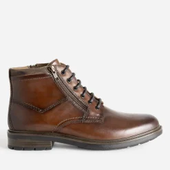 Boots à lacet marron en cuir