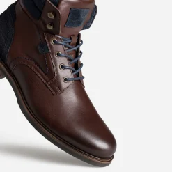 Boots à lacet marron foncé cuir