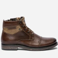 Boots à lacet REDSKINS marron en cuir