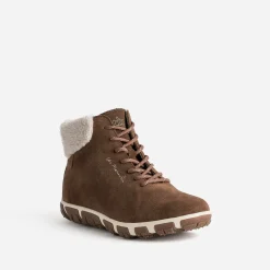 Boots à lacet TBS camel en cuir velours fourré