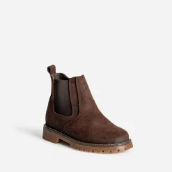 Boots BUGGY marron en cuir velours